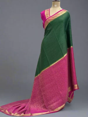 Half n half pure Mysore 08 crepe silk saree