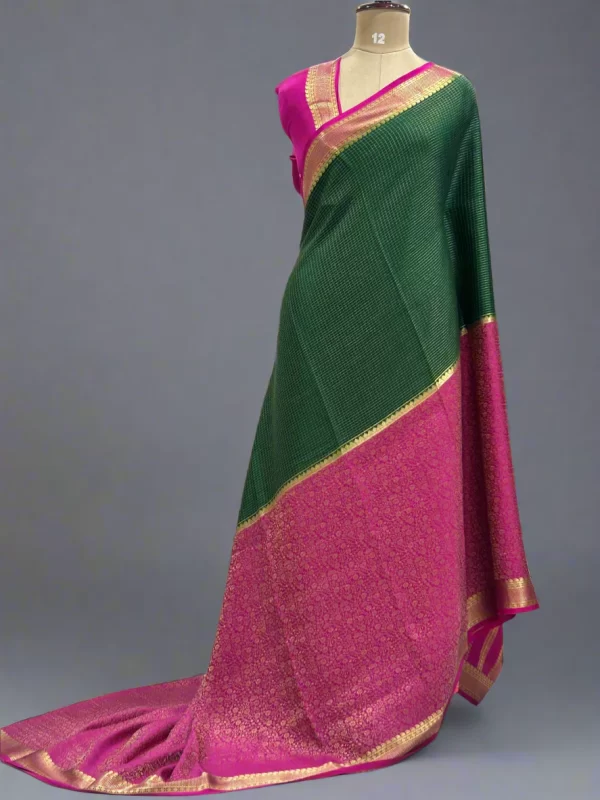 Half n half pure Mysore 08 crepe silk saree
