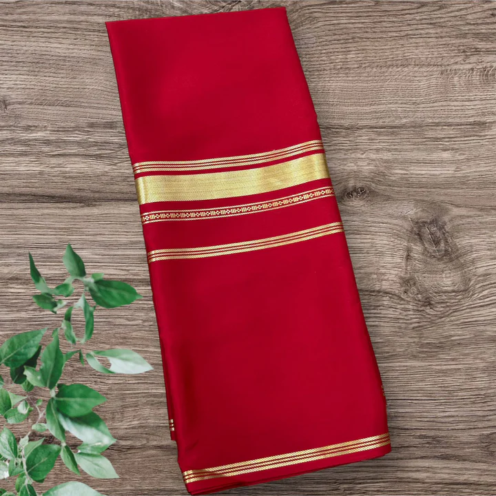 Coffee Brown self 4 border pure crepe mysore silk 08 saree