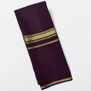Dark wine self 4 border pure crepe mysore silk 08 saree