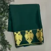 Bottle green gandaberunda border-07 pure mysore crepe silk saree